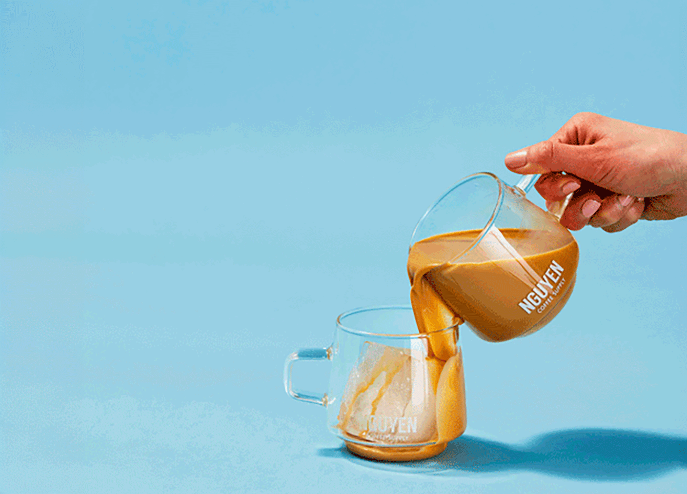 stackable glass mug with vietnamese coffee stackable glass mug with vietnamese coffee