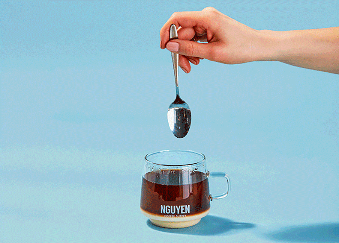stackable glass mug with vietnamese coffee stackable glass mug with vietnamese coffee
