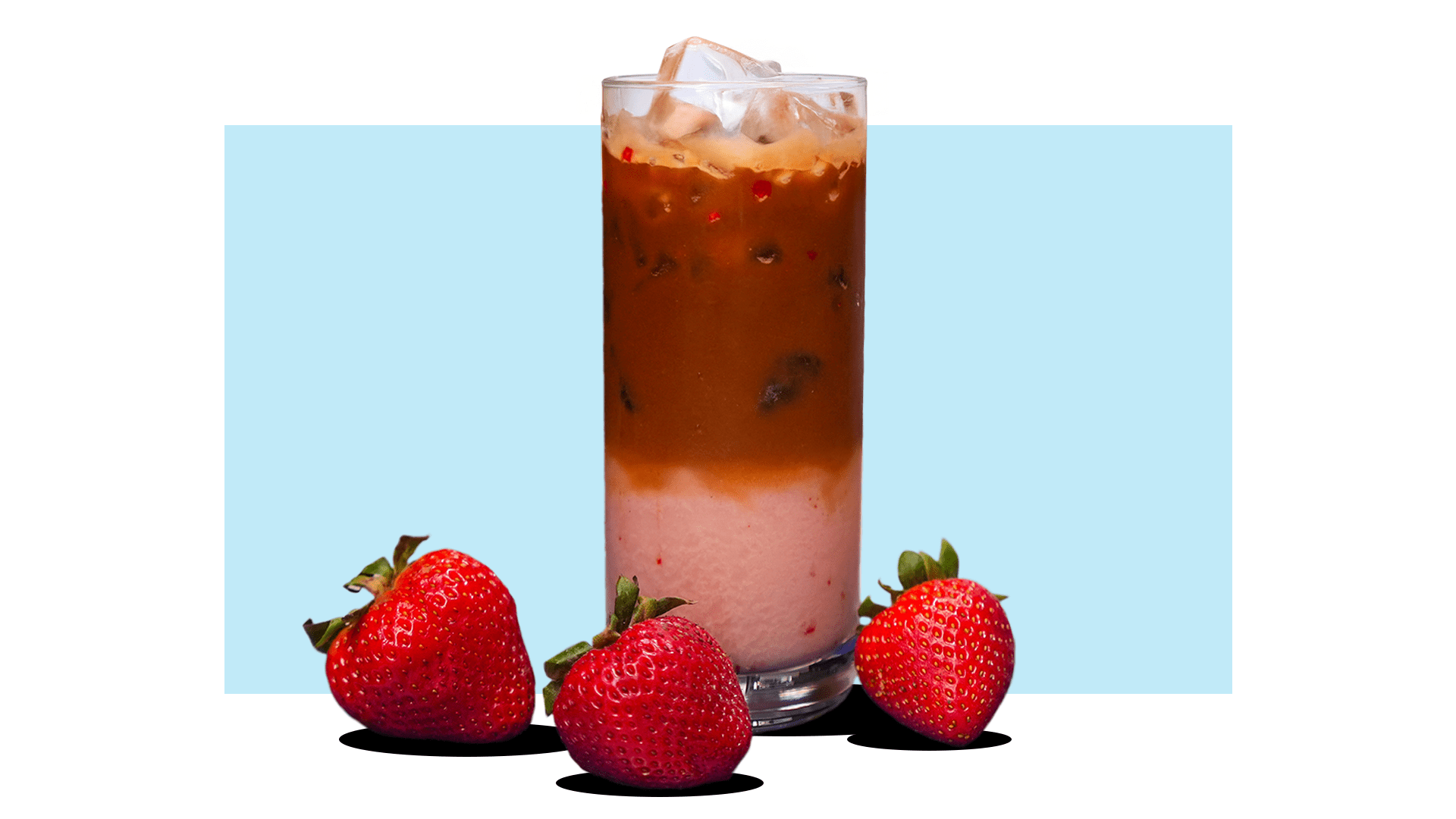 Strawberry Dream Latte made with Vietnamese robusta espresso and real strawberry milk by Nguyen Coffee Supply
