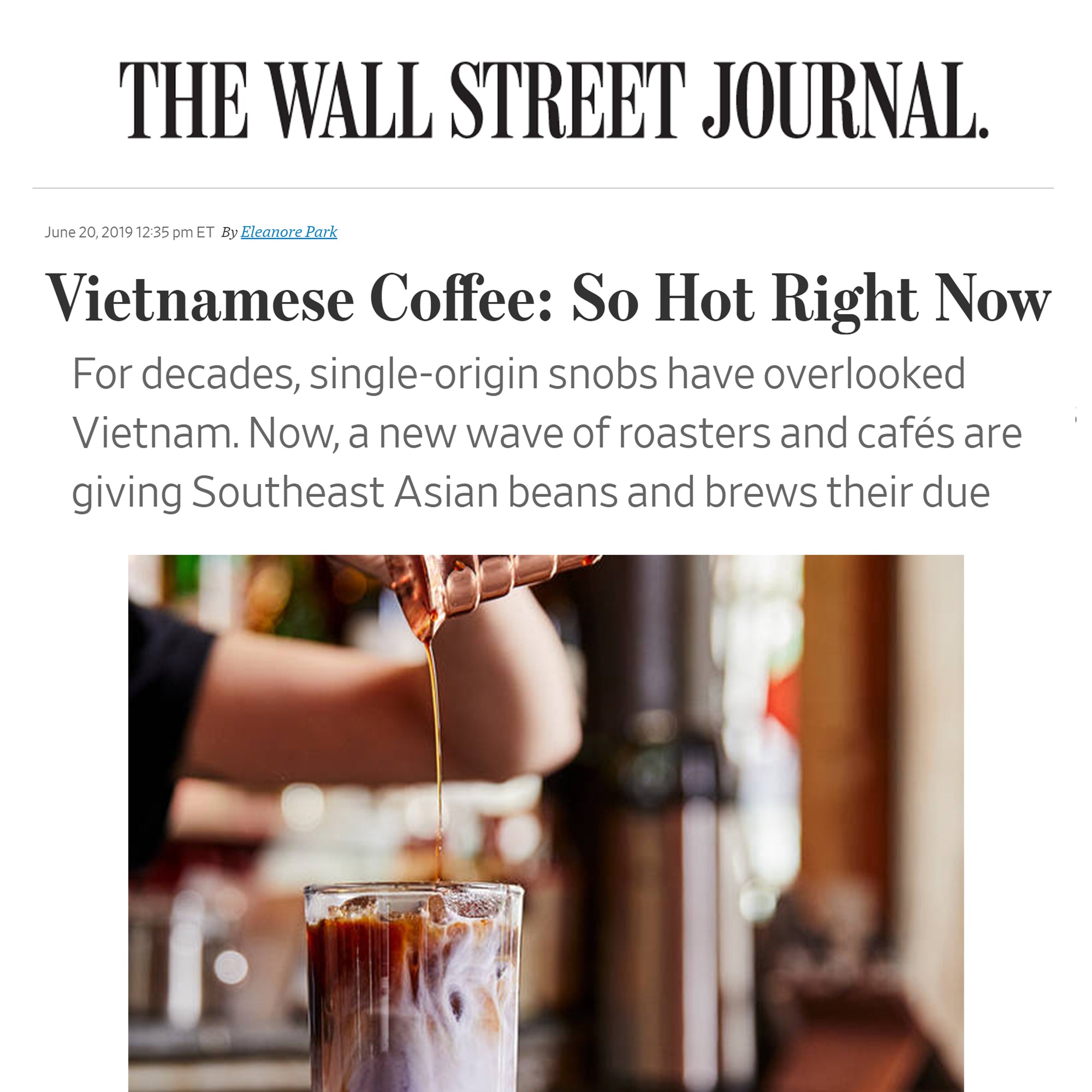 best vietnamese coffee phin drip maker brooklyn sustainable ethical direct trade coffee woman owned roaster specialty arabica robusta how to make vietnamese coffee southeast asian coffee single origin vietnam vietnamese asian american entrepreneur wsj