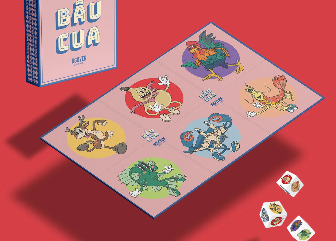 Bầu Cua Tôm Cá game - child-friendly version with 3 paper dice