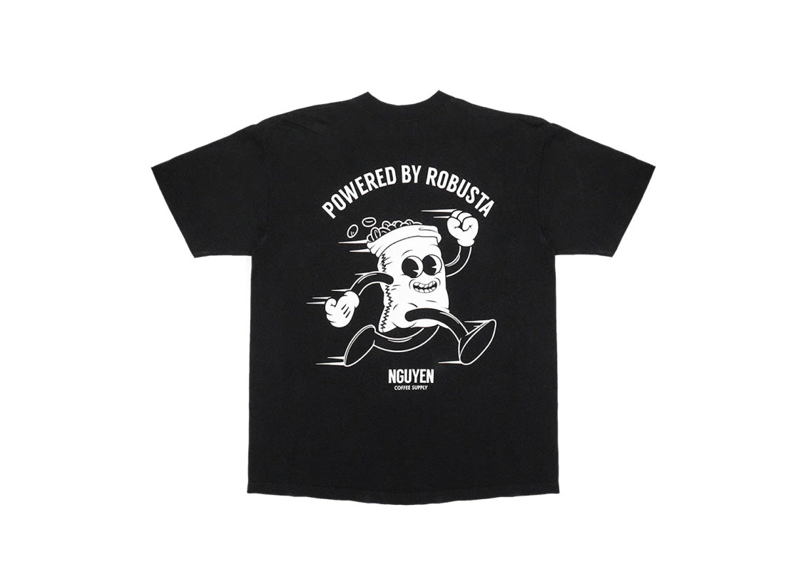 powered by robusta tee black back