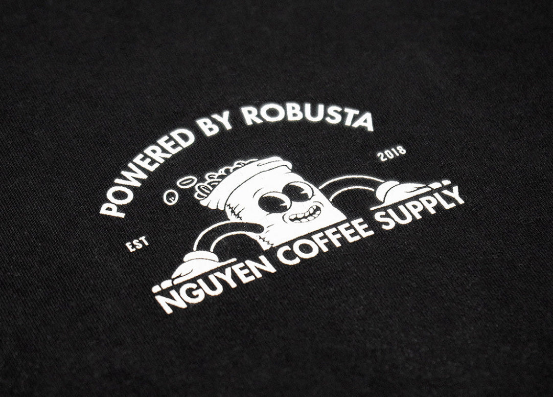 powered by robusta tee black detail